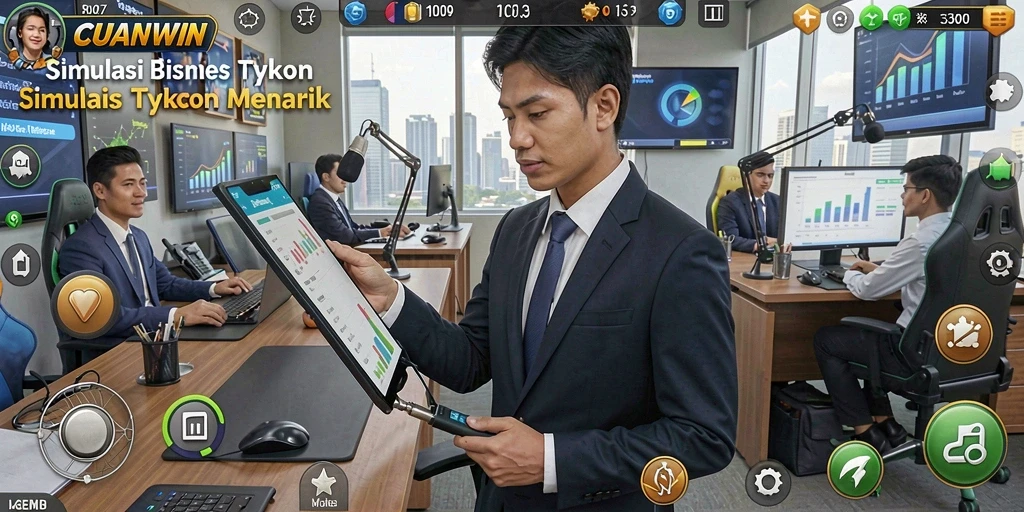 Tampilan interaktif gameplay Tycoon yang seru dan menantang.