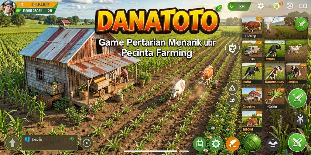 Tampilan gameplay menarik dari DANATOTO dengan aktivitas pertanian.