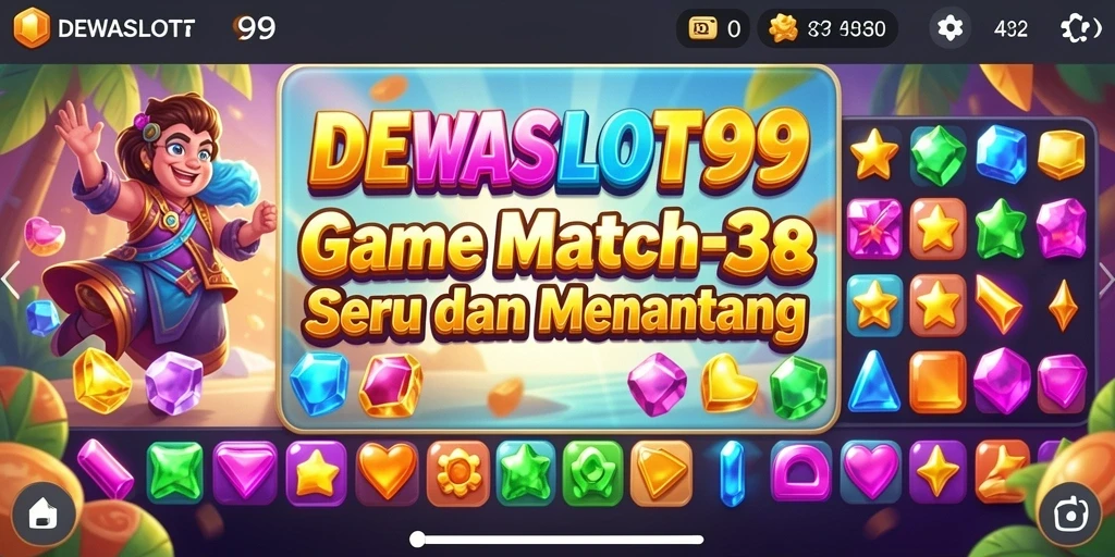 Screenshot DEWASLOT99 menampilkan gameplay Match-3 yang seru dan menantang.