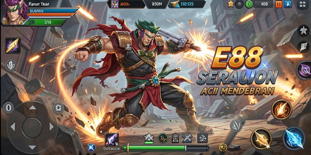 Screenshot E88 menampilkan aksi seru dalam pertarungan mendebarkan.
