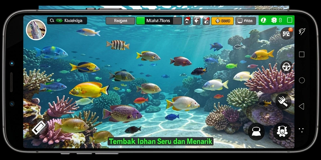 Tampilan menarik dari gameplay F08 yang penuh aksi Tembak Ikan.