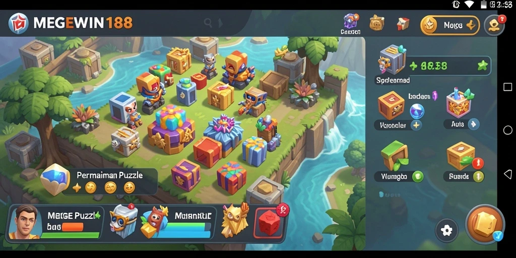 Tampilan Gameplay MEGEWIN188 dengan tantangan puzzle menarik.