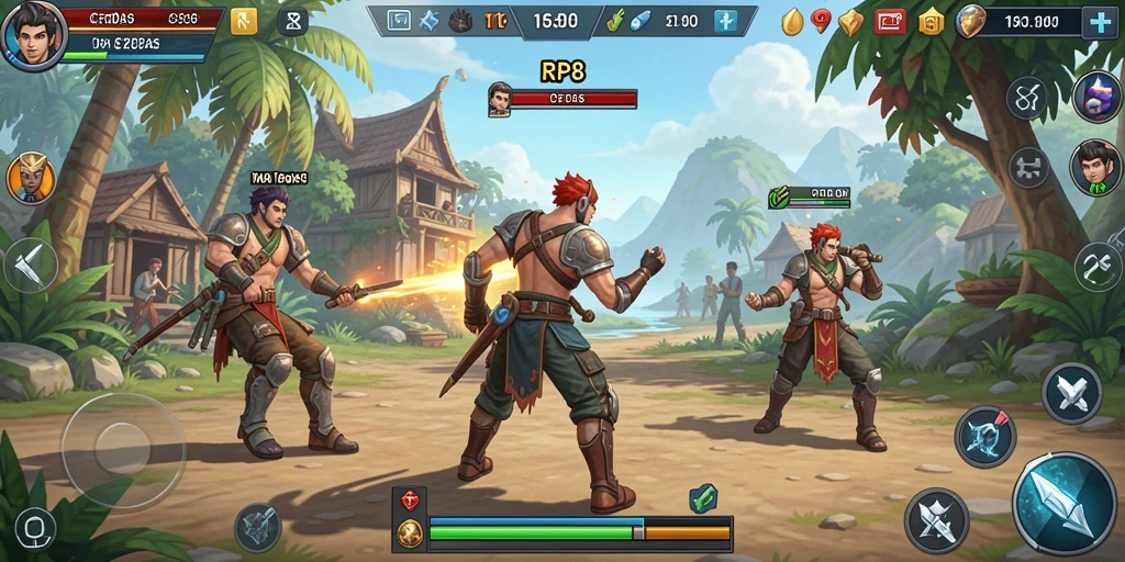 Tampilan gameplay RP8 dengan berbagai unit strategis yang menarik.