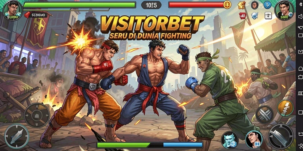 Screenshot VISITORBET menampilkan aksi pertarungan intens yang seru.